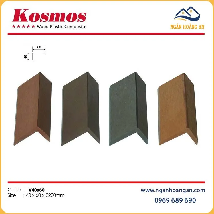 Nẹp Góc V Gỗ Nhựa Ngoài Trời Kosmos V40X60X3M